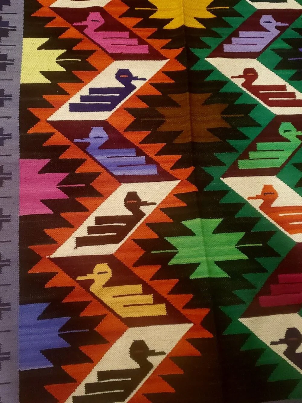 Colorful Andean Bird Tapestry – Handmade Peruvian Wall Hanging – Boho Textile De